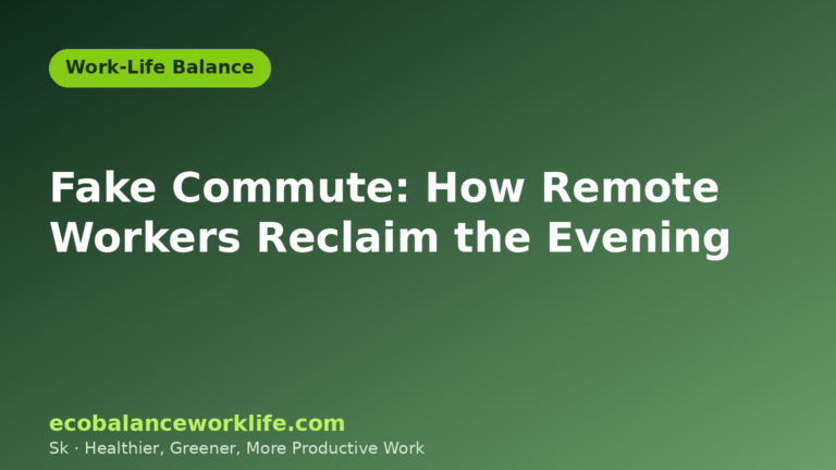 Fake commute title card for remote workers ending the workday