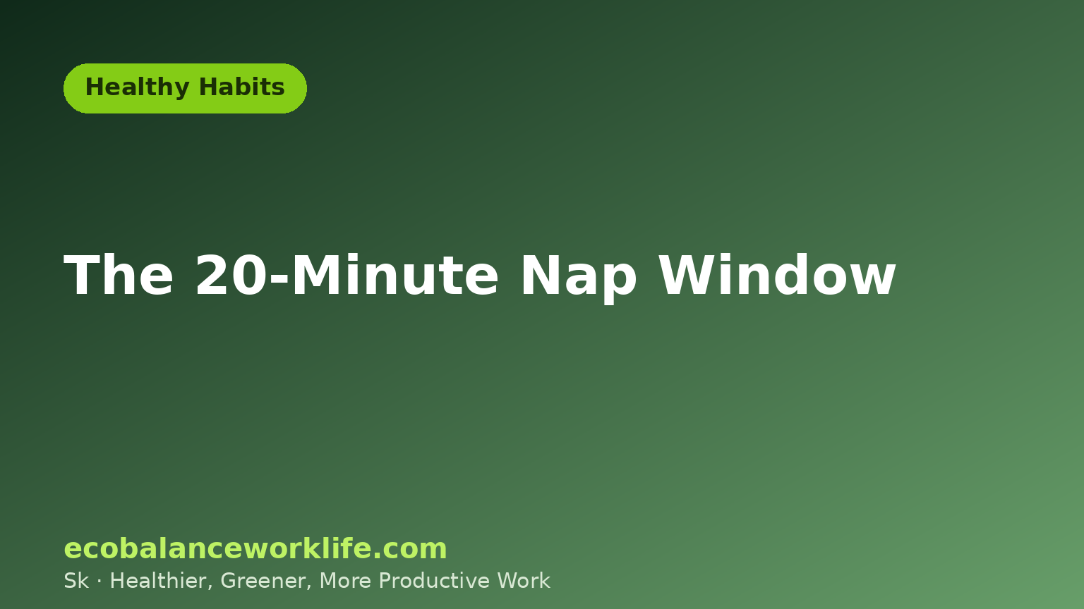 Illustration of the 20 minute power nap window for workers