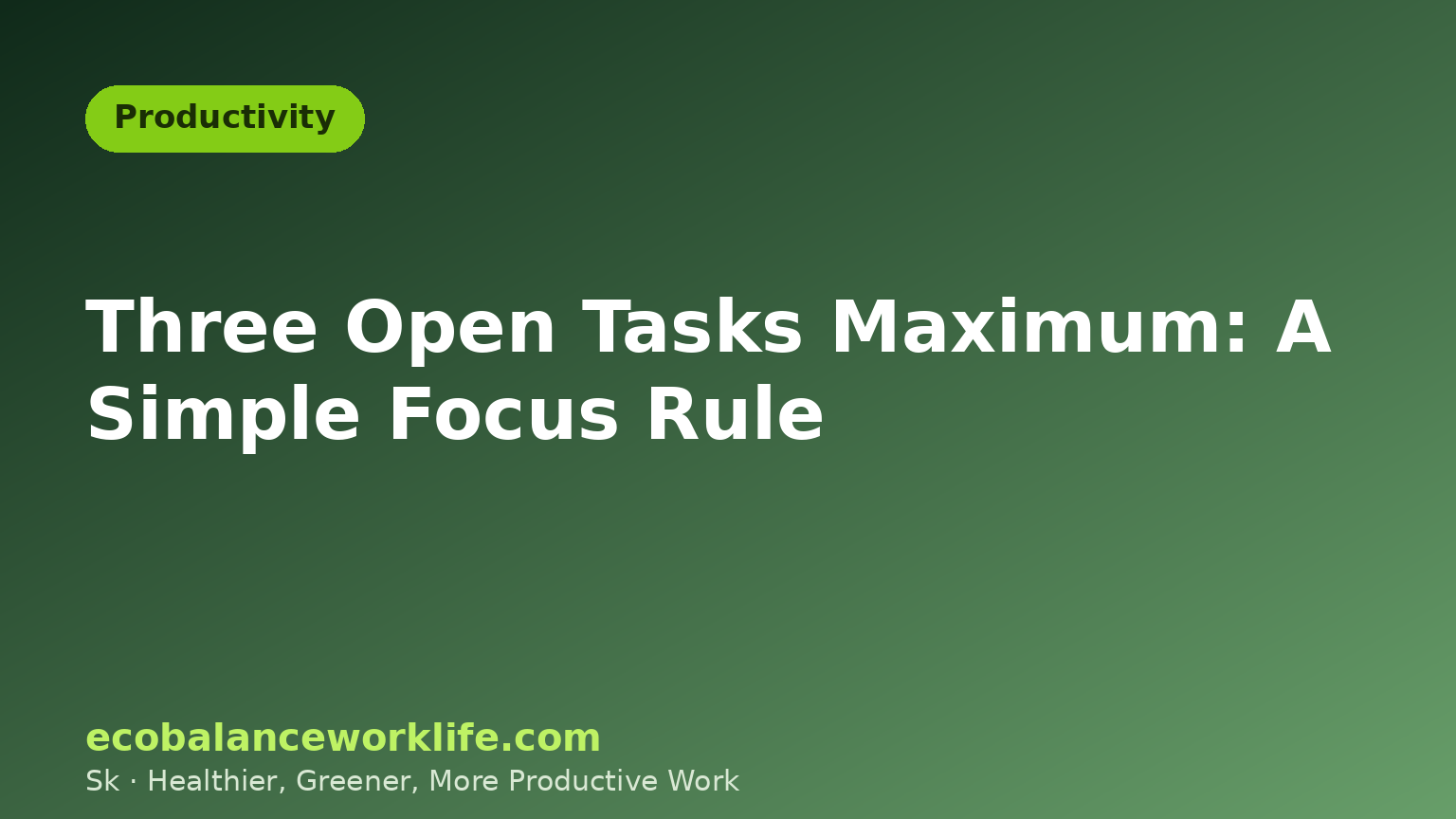 Illustration of a three-task work in progress limit for focused work