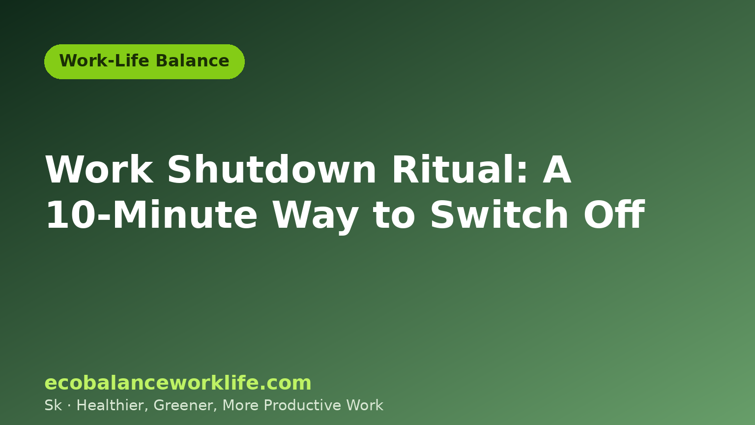 Illustration of a work shutdown ritual to switch off at the end of the workday